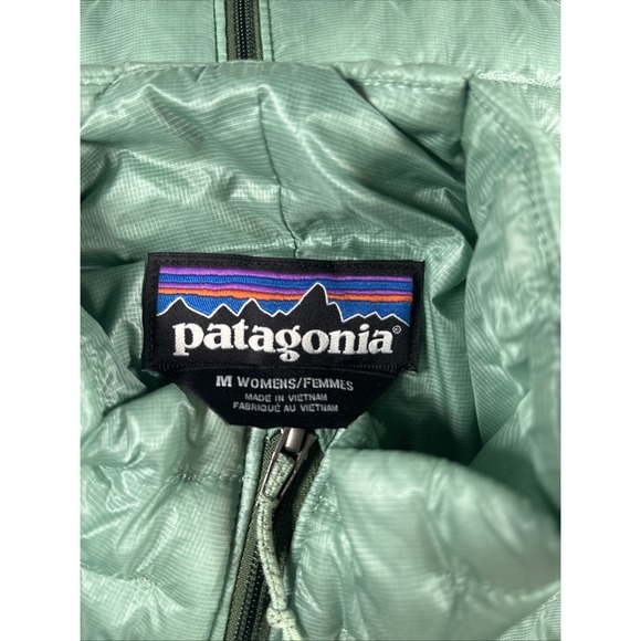 Patagonia Micro Puff Light Puffer Vest Womens Medium Gypsum Green - Picture 13 of 13
